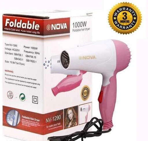  - 1000 Watts A Foldable Quality Nova Branded Hair Dryer For Women N