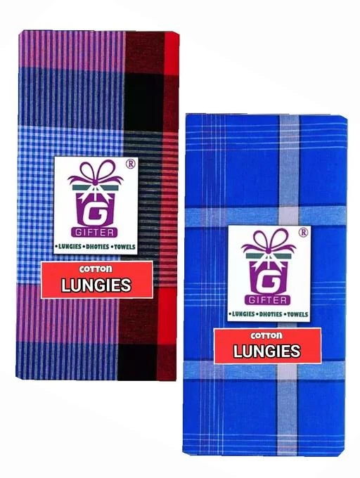 Fcity In Men Cotton Fancy Lungis Pack Of Size Meters Trendy Men