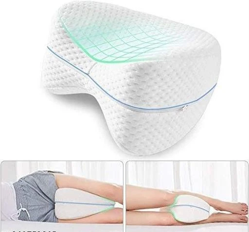 Contour Legacy Leg Memory Foam Pillow for Back, Hip, Legs Knee Support Wedge, White