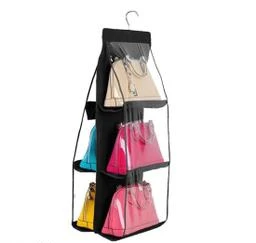 6 Pocket Bag Handbag Storage Holder Organizer Wardrobe Rack Hook