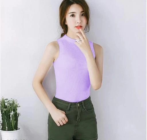  Trendy High Neck Sleeveless Top For Women / Pretty Feminine Women