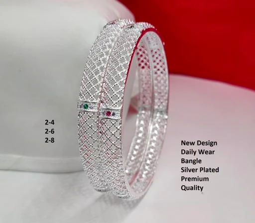 Checkout this latest Bracelet & Bangles
Product Name: *Allure Glittering Bracelet & Bangles*
Base Metal: Alloy
Plating: Silver Plated
Stone Type: Cubic Zirconia/American Diamond
Sizing: Non-Adjustable
Type: Bangle Style
Multipack: 2
Sizes:2.4, 2.6, 2.8
Country of Origin: India
Easy Returns Available In Case Of Any Issue


Catalog Rating: ★4.2 (264)

Catalog Name: Allure Glittering Bracelet & Bangles
CatalogID_6029526
C77-SC1094
Code: 762-26425893-136