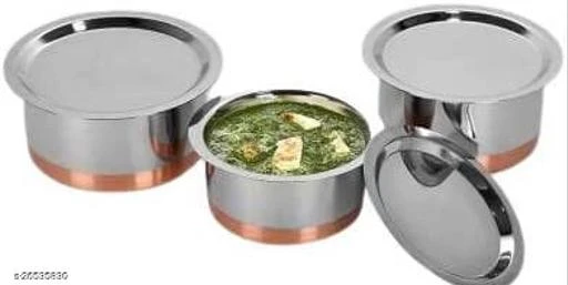 Checkout this latest Casseroles & Serveware
Product Name: *Fancy Casseroles & Serveware*
Material: Stainless Steel
Pack: Multipack
Capacity: 2 L
Country of Origin: India
Easy Returns Available In Case Of Any Issue


SKU: Cookware Bowl-03
Supplier Name: VRISHANK ENTERPRISE

Code: 165-26535830-9911

Catalog Name: Essential Casseroles & Serveware
CatalogID_6082159
M08-C23-SC1602