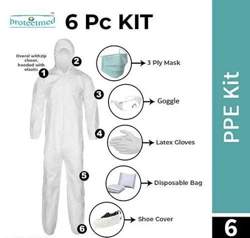 Checkout this latest PPE Masks
Product Name: *New Collections Of Ppe Masks*
Product Name: New Collections Of Ppe Masks
Brand Name: Pro360
Brand: Pro360
Net Quantity (N): 1
Size: Free Size
Gender: Unisex
Type: Cloth/Designer
PPE Kit Cover the Body, fit comfortably over the body, protects skin and have long sleeves. The PPE Kit also has a front zipper closure to facilitate putting on and removing the garment. Flexible sleeve design to increase mobility, comfort and durability. Universal size & thoughtful design to offer optimum protection level to hands, face, eyes and other body parts. Disposable white coverall provides economical, comfortable and reliable protection. Light-weight and breathable for user comfort. These coverall suits for men and women provide better protection in dry work environments to protect your clothing and skin from impurities.
Country of Origin: India
Easy Returns Available In Case Of Any Issue


SKU: ppe
Supplier Name: TRENDING TRUNKS

Code: 204-26711939-029

Catalog Name:  New Collections Of Ppe Masks
CatalogID_6137979
M07-C22-SC1758