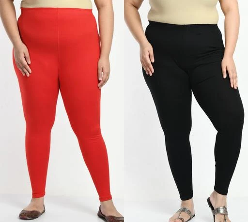 Navelly Women Cotton Lycra Ruby Plus Size Churidar Leggings, Women Oversize  Leggings