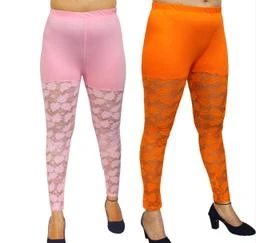 Buy PINKSHELL Full Lace Legging for Womens (Large, Magenta) at