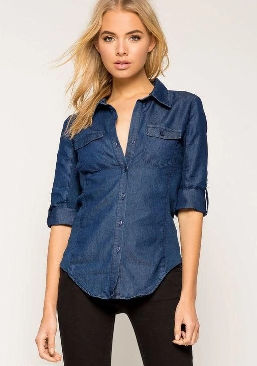 fcity.in - Trendy Designer Women Denim Shirt / Divine Trendy