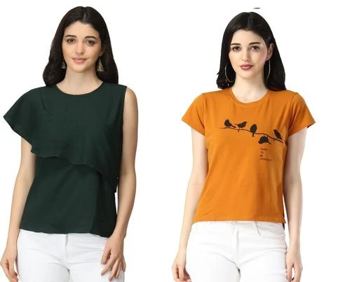 Checkout this latest Tshirts
Product Name: *Trendy Modern Women Tshirts*
Fabric: Lycra
Sleeve Length: Short Sleeves
Pattern: Printed
Net Quantity (N): 2
Sizes:
S, M, L, XL
Country of Origin: India
Easy Returns Available In Case Of Any Issue


SKU: GL-W1263&W1246
Supplier Name: OSL Creation

Code: 205-26949826-9942

Catalog Name: Trendy Modern Women Tshirts 
CatalogID_6224582
M04-C07-SC1021