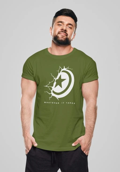 Checkout this latest Tshirts
Product Name: *The Elegant Fashion Mens Marvel Desgin Olive Green Colour Half Round Neck Tees*
Fabric: Cotton
Sleeve Length: Short Sleeves
Pattern: Printed
Multipack: 1
Sizes:
S, M (Chest Size: 40 in, Length Size: 27 in) 
L (Chest Size: 41 in, Length Size: 28 in) 
XL (Chest Size: 43 in, Length Size: 29 in) 
Country of Origin: INDIA
Easy Returns Available In Case Of Any Issue


Catalog Rating: ★4 (92)

Catalog Name: Classic Latest Men Tshirts
CatalogID_6253206
C70-SC1205
Code: 552-27034285-999