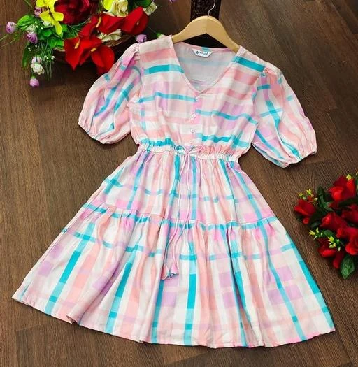 Fcity In Zkrv Fashion Women Printed Round Neck Pink Dresses Zkrv Fashion