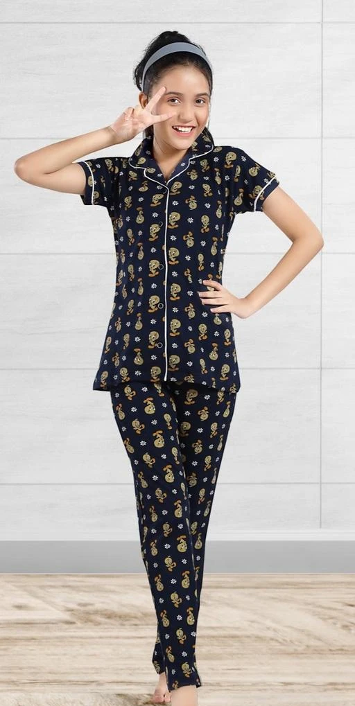 Ladies Collar Shirt Pant Night Suit at Rs.850/Piece in delhi offer by Elite  Style Worldwide