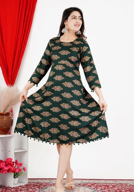  Rayon Anarkali Long Kurti With Dupatta / Charvi Fabulous Gowns