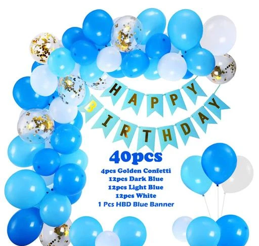 Clapcart Party Decor Blue & White Birthday Decoration Set For Birthday  Decorations Party, Birthday Celebration Kit