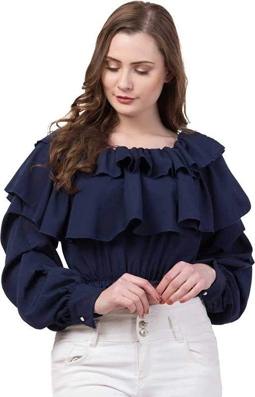 Checkout this latest Tops & Tunics
Product Name: *stylish off shoulder ruffle top for women*
Fabric: Crepe
Sleeve Length: Long Sleeves
Pattern: Solid
Net Quantity (N): 1
Sizes:
S (Bust Size: 30 in) 
M (Bust Size: 30 in) 
L (Bust Size: 30 in) 
This crepe fabric ruffle 2 layer top for wokmen
Country of Origin: India
Easy Returns Available In Case Of Any Issue


SKU: top ruffle-Navy
Code: -27160513-

Catalog Name: Comfy Retro Women Tops & Tunics
CatalogID_6302490
M04-C07-SC1020