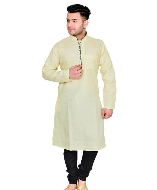 Checkout this latest Kurta Sets
Product Name: *Fancy Men Kurta Sets*
Top Fabric: Cotton Blend
Bottom Fabric: Cotton Blend
Scarf Fabric: No Scarf
Bottom Type: Churidar Pant
Stitch Type: Stitched
Pattern: Solid
Sizes:
M (Top Length Size: 36 in, Bottom Waist Size: 50 in, Bottom Length Size: 46 in) 
L
? The Indies line of modern kurta it's who we are and now it's what we wear.? Team it up with a sleeveless Koti and complement it with a pair of Kolhapuri chappals to complete the look.? This full-sleeved men's ethnic kurta Churidar Pajami is carefully hand loomed in combed cotton that gives it smooth texture and makes it very comfortable to wear. ?The Kurta-Churidar Pajami dress has full sleeves, Single pockets on either side of it. Kurta-Churidar Pajami Product Size Guidance (A) Sizes for this style are slightly on a LARGER side when compared to KURTA sizes. So do check out the 'CHEST' size measurement in point B and order the size best suited to you. (B) Kurta's actual chest measurement is 4 inches more i.e. for 4 Sizes we offer: M (36), L (38), XL(40), XXL (42) actual product chest will be M - 40 ; L - 42 ; XL - 44 ; XXL - 46 respectively.*Fabric: Cotton Ruby; Sleeves: Full.               
Country of Origin: India
Easy Returns Available In Case Of Any Issue


SKU: 1881614604
Supplier Name: KUSHANJALI DESIGNERS

Code: 747-27237006-0081

Catalog Name: Fancy Men Kurta Sets
CatalogID_6340498
M06-C18-SC1201