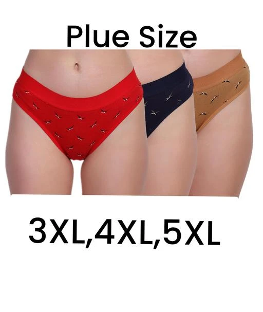 Women's Cotton panty size 3XL 4XL SXL Comfort Panty Briefs / Hipster  Innerwear Soft Stretchable Panties Womens & Girls Cotton Briefs Combo Set –  Pack of 3
