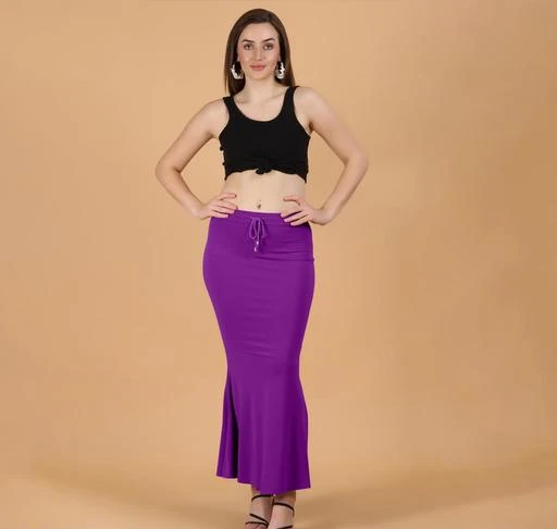 Women's Fish Cut Solid Lycra Saree Shapewear Petticoat for Women
