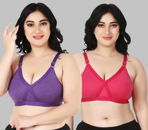 HiloRill Full Support Minimizer Cotton Bra for Women, Everyday T-Shirt Push-Up  Heavy Breast Bra