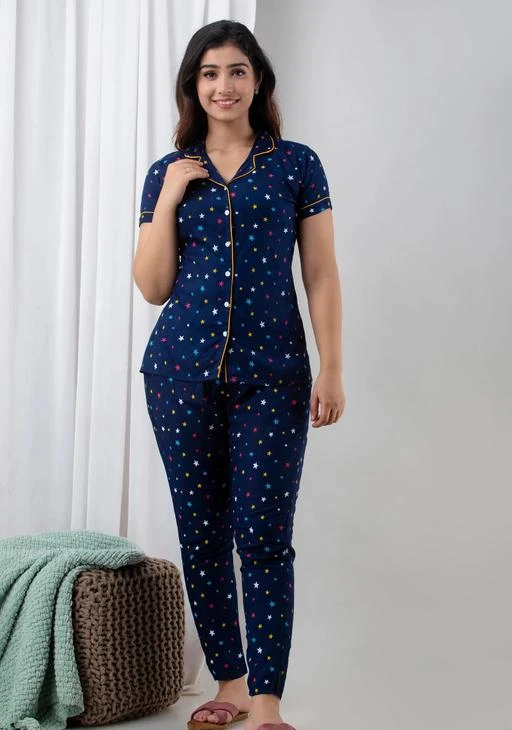  Rayon Beautiful Printed Top Pant Set For Home Wear / Comfy Women