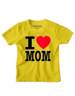 Raglan T-Shirt for Kids – I Love Papa & Mama – Yellow & White