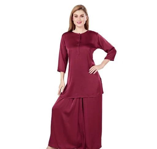  Play Loungewear Women Satin Lungikurta Night Suit Set For Womens