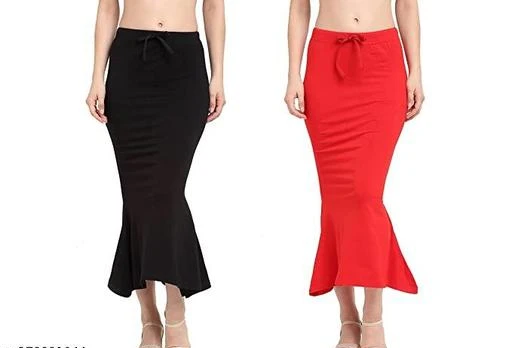  Women Fish Cut Solid Lycra Saree Shapewear Petticoat For Women