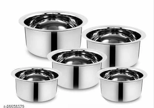 5 Pieces Classic Stainless Steel Tope Set Induction and Gas compatible 
