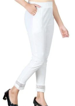 Stylish womens Trousers & Pants / Cigarette Pent for women, White
