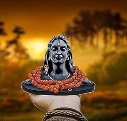 3 inch Adiyogi Statue with Rudraksha Mala for Car Accessories for