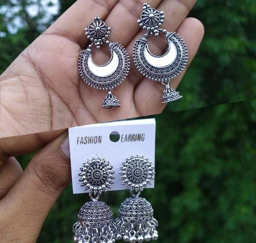 Oxidized on sale silver earrings