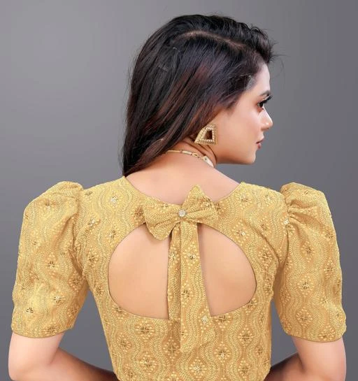 Readymade Georgette Shiffly net blouse with small sequence work