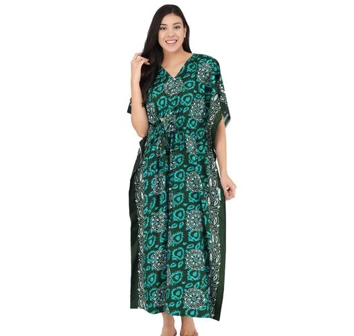 Checkout this latest Nightdress
Product Name: *Shararat Women's Printed Cotton Kaftan Nighty | Kaftan Nightwear Night Gown for Women | Night Dress for women Green*
Fabric: Cotton
Sleeve Length: Short Sleeves
Pattern: Printed
Multipack: 1
Add ons: Top
Sizes:
M, L, XL, XXL, Free Size (Bust Size: 44 in, Length Size: 53 in) 
Country of Origin: India
Easy Returns Available In Case Of Any Issue


Catalog Rating: ★4.1 (33)

Catalog Name: Shararat Women's Printed Cotton Kaftan Nightdress
CatalogID_7027182
C76-SC1044
Code: 263-29312272-999