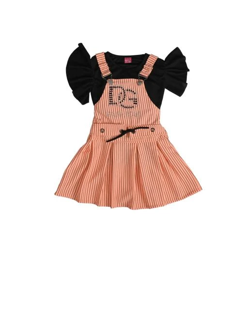 Buy PERFECTPIVOT Baby Girls Frock Polka Print Skirt Dungaree With Top at