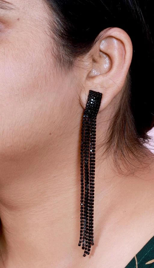 Artificial earrings with on sale chain