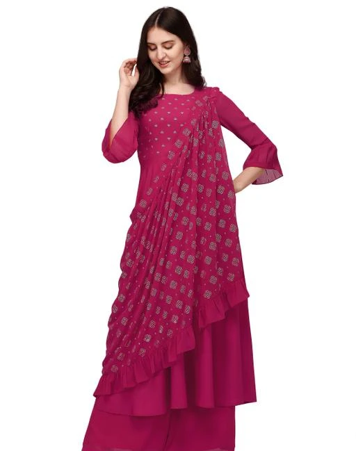 Long anarkali kurta with clearance shrug