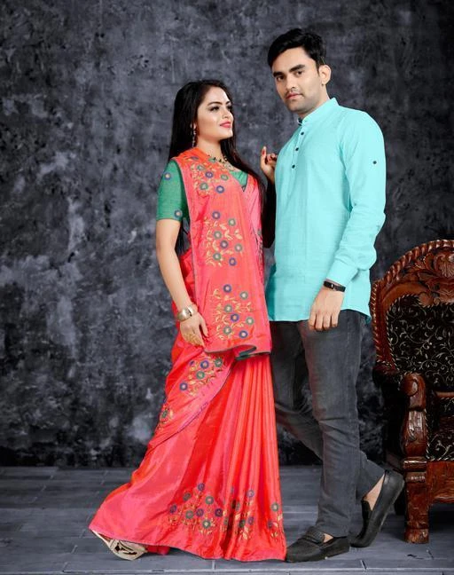 Checkout this latest Kurta Sets
Product Name: *Fancy Men's Kurta & Saree*
Fabric: Saree - Zoya Silk Blouse - Mulberry Kurta - Cotton 
Sleeves(Kurta): Full Sleeves Are Included
Size: Saree  - Saree Length - 5.5 Mtr Blouse Length - 0.8  Mtr Kurta - M L XL XXL (Refer Size Chart)
Length(Kurta): Refer Size Chart
Type: Shirt -Stitched 
Description:  It Has 1 Piece Of Men's Kurta & 1 Piece Of Saree With 1 Piece Of  Blouse
Work: Kurta - Solid Saree -  Embroidery
Country of Origin: India
Easy Returns Available In Case Of Any Issue


SKU: FMSS_3
Supplier Name: S C CREATION

Code: 738-2948866-0522

Catalog Name: Kashvi Fancy Men's Kurta & Sarees Combo Vol 2
CatalogID_401938
M06-C18-SC1201