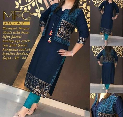 Checkout this latest Kurtis
Product Name: *Aagam Fashionable Kurtis*
Fabric: Rayon
Sleeve Length: Three-Quarter Sleeves
Pattern: Printed
Combo of: Single
Sizes:
M, L, XL, XXL
Country of Origin: India
Easy Returns Available In Case Of Any Issue


SKU: 1131243758
Supplier Name: BHAGYESH FASHION

Code: 283-29844527-999

Catalog Name: Aagam Fashionable Kurtis
CatalogID_7141786
M03-C03-SC1001