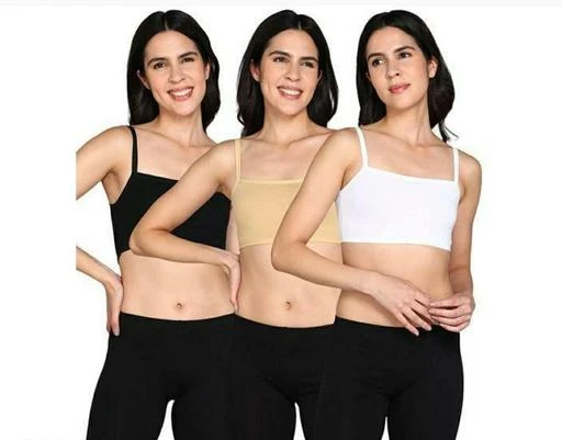 PACK OF 3) Girls And Womens Cotton Slip Bra / Inner /Gym-Yoga Bra