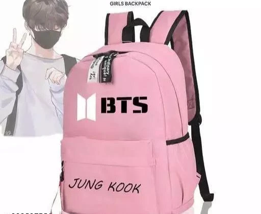  Jung Kook Printed Bts Pink Bag Baby Bag College Bags Bags For V  Bts