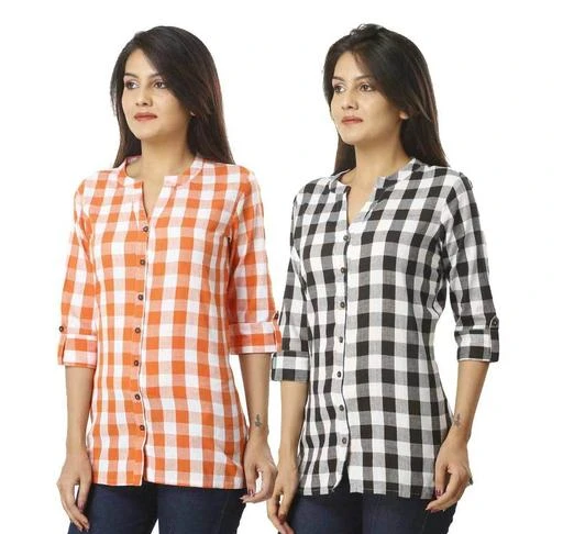  Comfy Cotton Women Shirtspack Of 2 / Trendy Comfy Cotton Women  Shirts