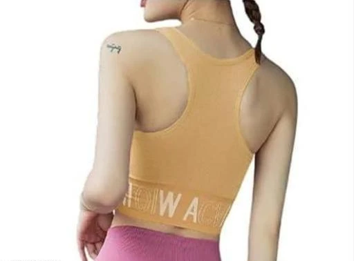 Women Lightly Padded Sports Bra Full Coverage Wire Free