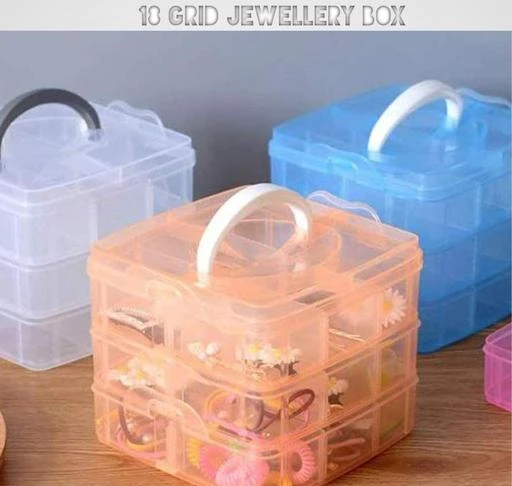 Multipurpose Plastic Jewellery Organizer Plastic Grid Box Organizer for  Jewelry, Hair Pins, Medicine and Kit Ear