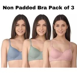 Women Fancy Stylish Women Everyday Lace Bra pack of 4 (multicolor)