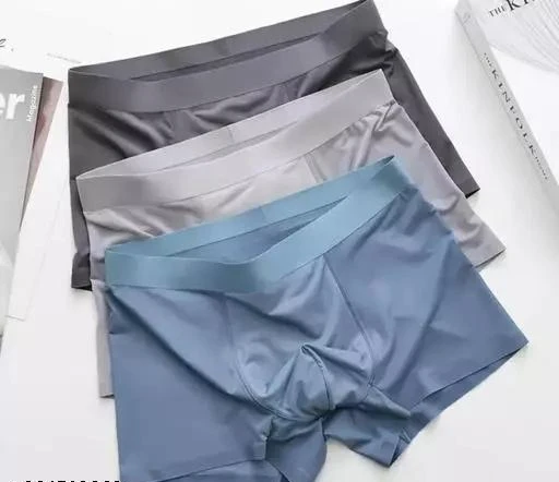 Pack Of 3, Men's -Soft Lycra Material, Ice-Silk Men's Short, Underwear
