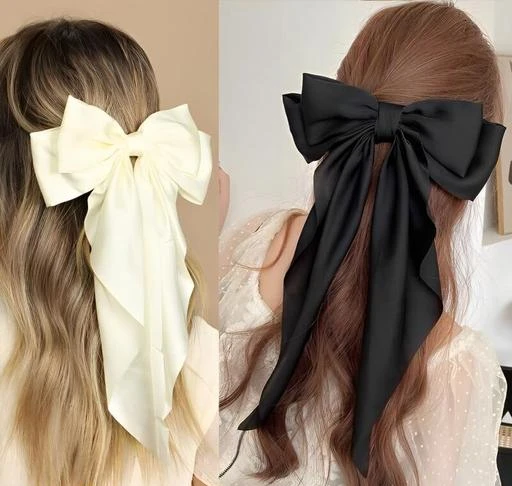 FilterFashion Bow Hair Clip/ Hair Ribbon For Women And Girls Made