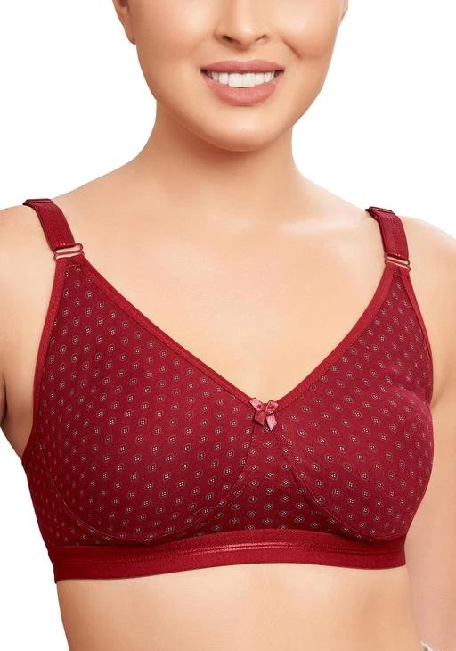  Skdreams Maroon Cotton Blend Seamless Non Padded Full