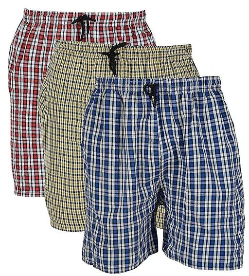 Checkout this latest Boxers
Product Name: *Comfy Men Boxers*
Fabric: Cotton Blend
Pattern: Checked
Net Quantity (N): 3
set of 3 boxer for daily wear in house, beach or market , with 2 side pocked , good looking men's short with 3 different colors .very lowest price because we are manufacturer of all types of boxer, shorts quality is very good at this combo price .
Sizes: 
26 (Waist Size: 26 in, Length Size: 16 in) 
28 (Waist Size: 28 in, Length Size: 17 in) 
30 (Waist Size: 30 in, Length Size: 18 in) 
32 (Waist Size: 32 in, Length Size: 19 in) 
34 (Waist Size: 34 in, Length Size: 20 in) 
Free Size
Country of Origin: India
Easy Returns Available In Case Of Any Issue


SKU: Boxerpakof_03_d
Supplier Name: NEW INDIA INC

Code: 062-30763342-9941

Catalog Name: Stylish Men Boxers
CatalogID_7347136
M06-C19-SC1218