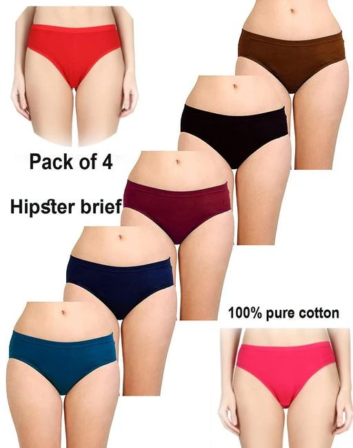 Pack of 4 - Pure Cotton UnderWear for Women/Girls / Cotton