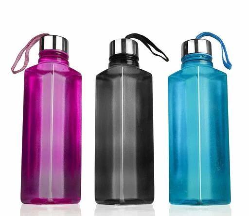 Buy Checkout This Latest Water Bottles 500 1000 Product Name Niebla Square Shape Water Bottle Set For Fridge Office Gym Set Of 3 1000 Ml Bottle Pack Of 3 Multicolor Plastic Steel For Rs363 Cod