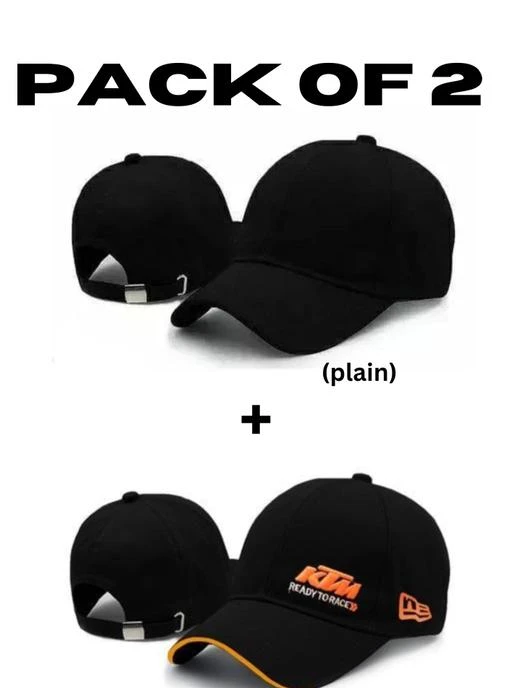  Stylish Baseball Hatcap For Men And Women Plain Black Capktm Cap  Pack